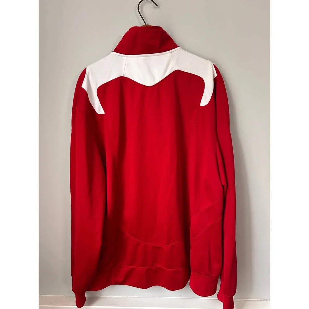 Adidas Men XL Morningside Mustangs Climalite Track Jacket Red White Full Zip
